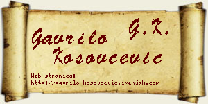 Gavrilo Kosovčević vizit kartica